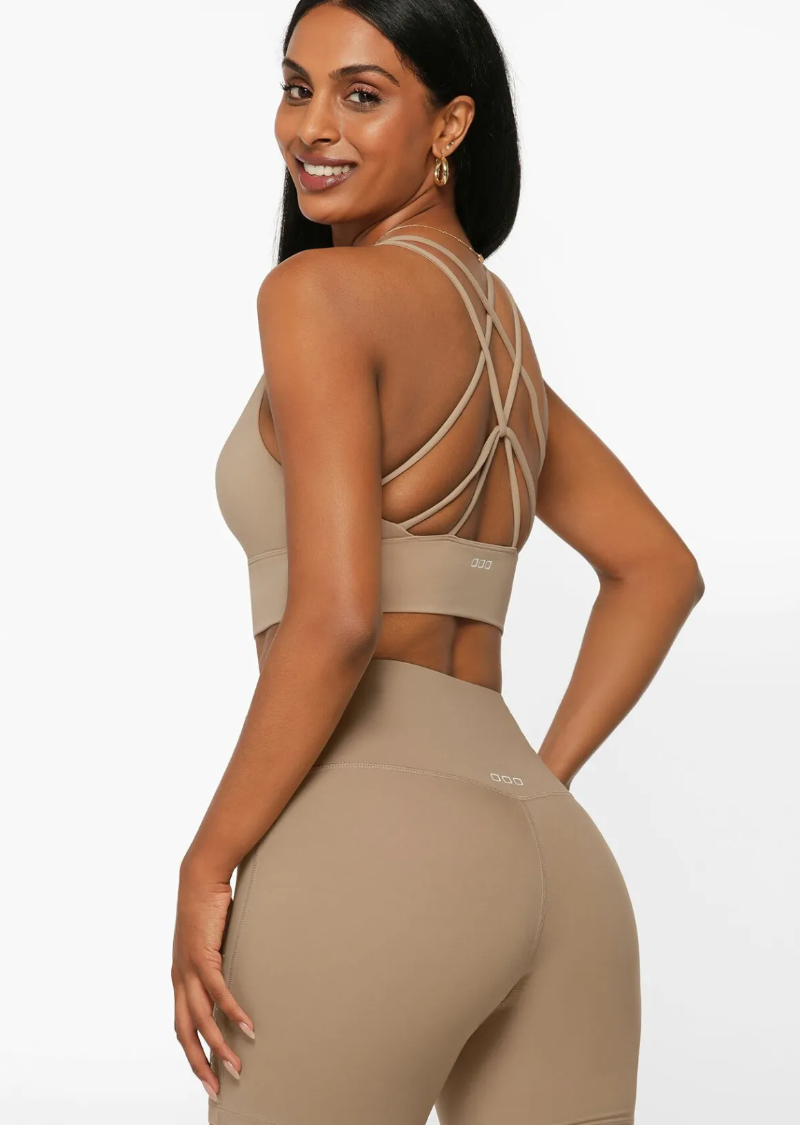 Lorna Jane Lotus Longline Sports Bra DarkOffWhite Hot