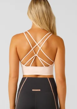 Lorna Jane Lotus Longline Sports Bra Petal Sale