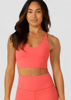 Lorna Jane Lotus Longline Sports Bra Strawberry Online