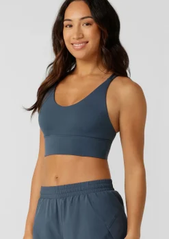 Lorna Jane Lotus Longline Sports Bra PaleIndigo