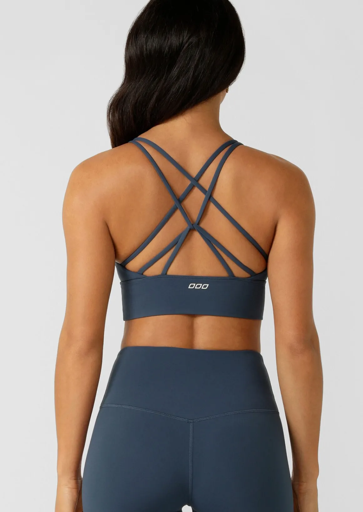 Lorna Jane Lotus Longline Sports Bra PaleIndigo