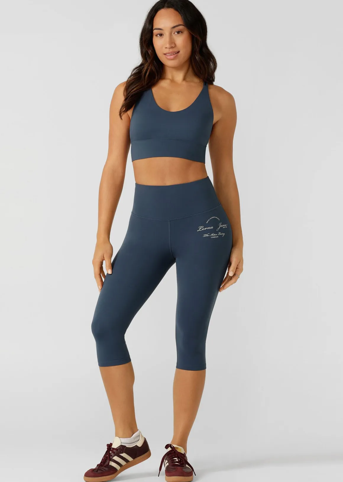 Lorna Jane Lotus Longline Sports Bra PaleIndigo
