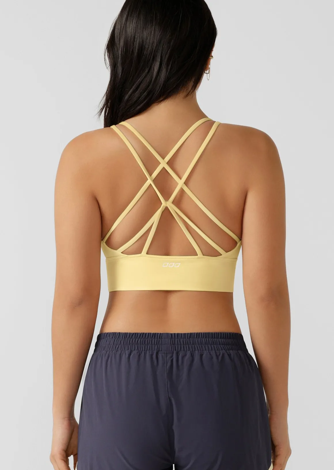 Lorna Jane Lotus Longline Sports Bra LemonCream Sale
