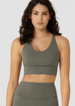 Lorna Jane Lotus Longline Sports Bra AgaveGreen Hot