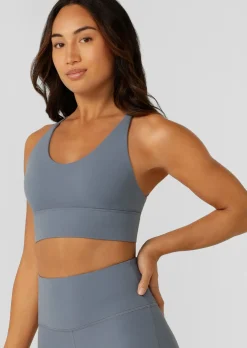 Lorna Jane Lotus Longline Sports Bra PowderGrey Discount