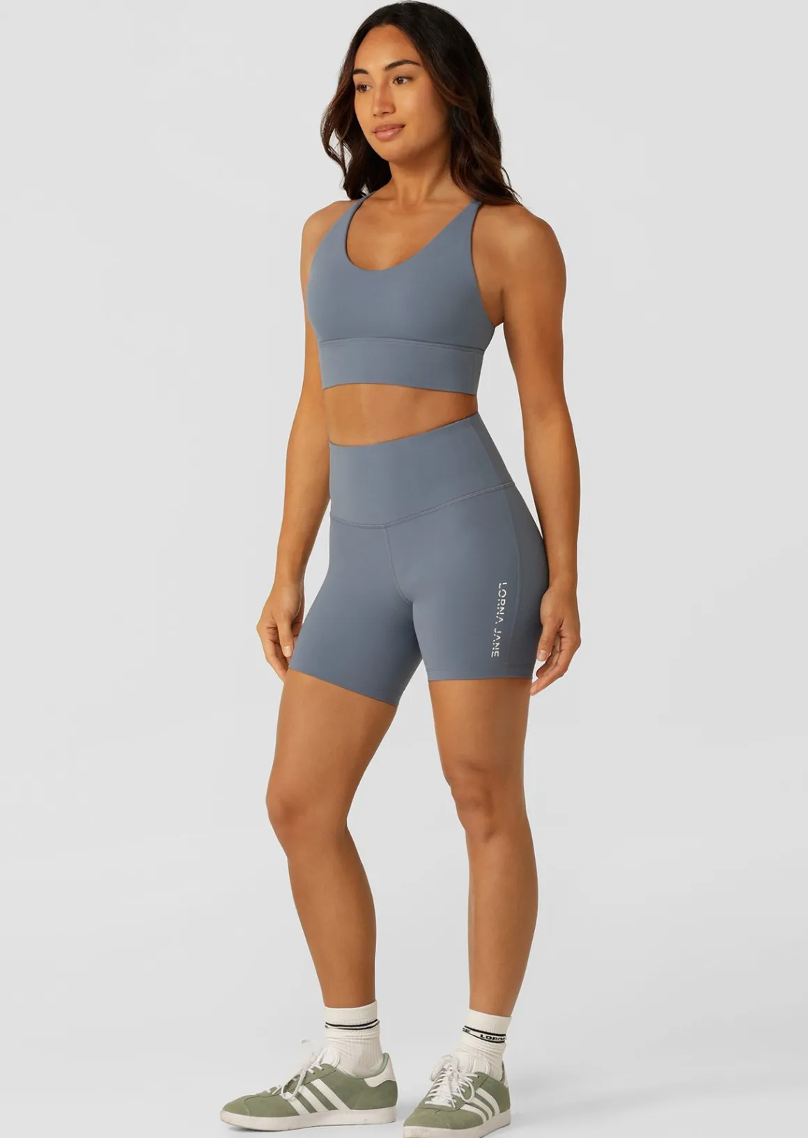 Lorna Jane Lotus Longline Sports Bra PowderGrey Discount