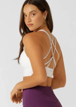 Lorna Jane Lotus Longline Sports Bra WhiteRecycled Online