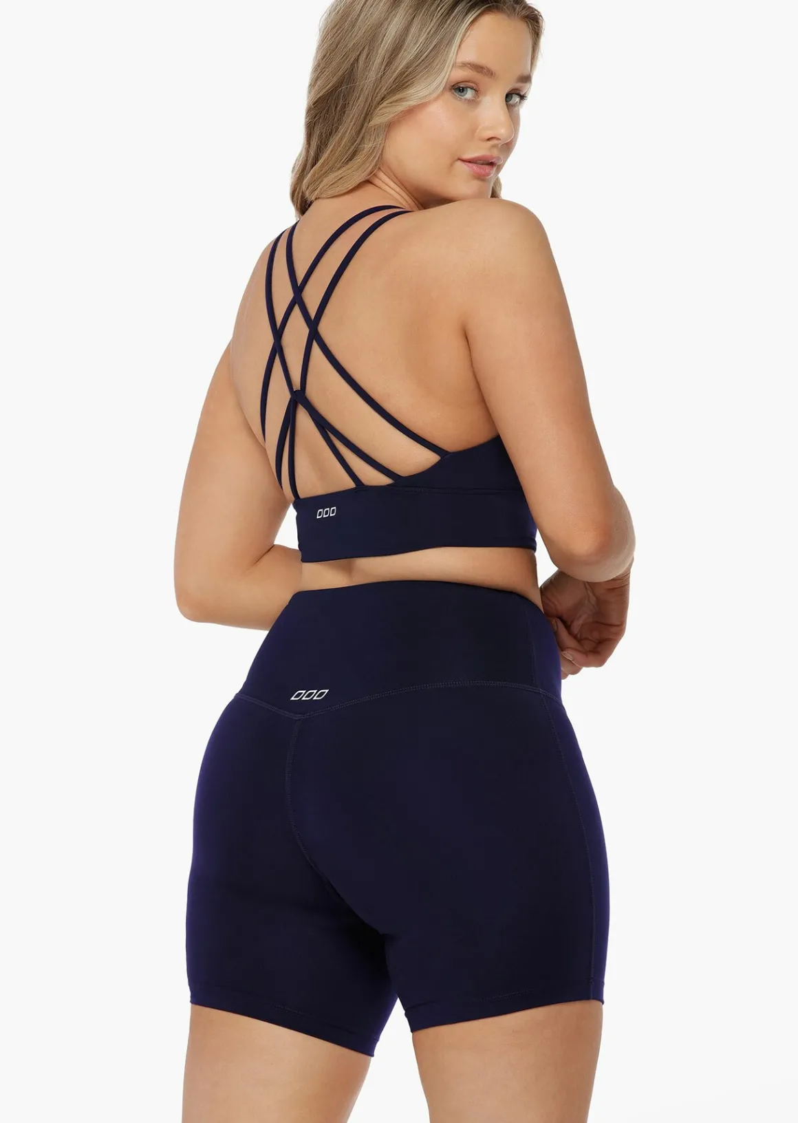 Lorna Jane Lotus Longline Sports Bra FrenchNavy New