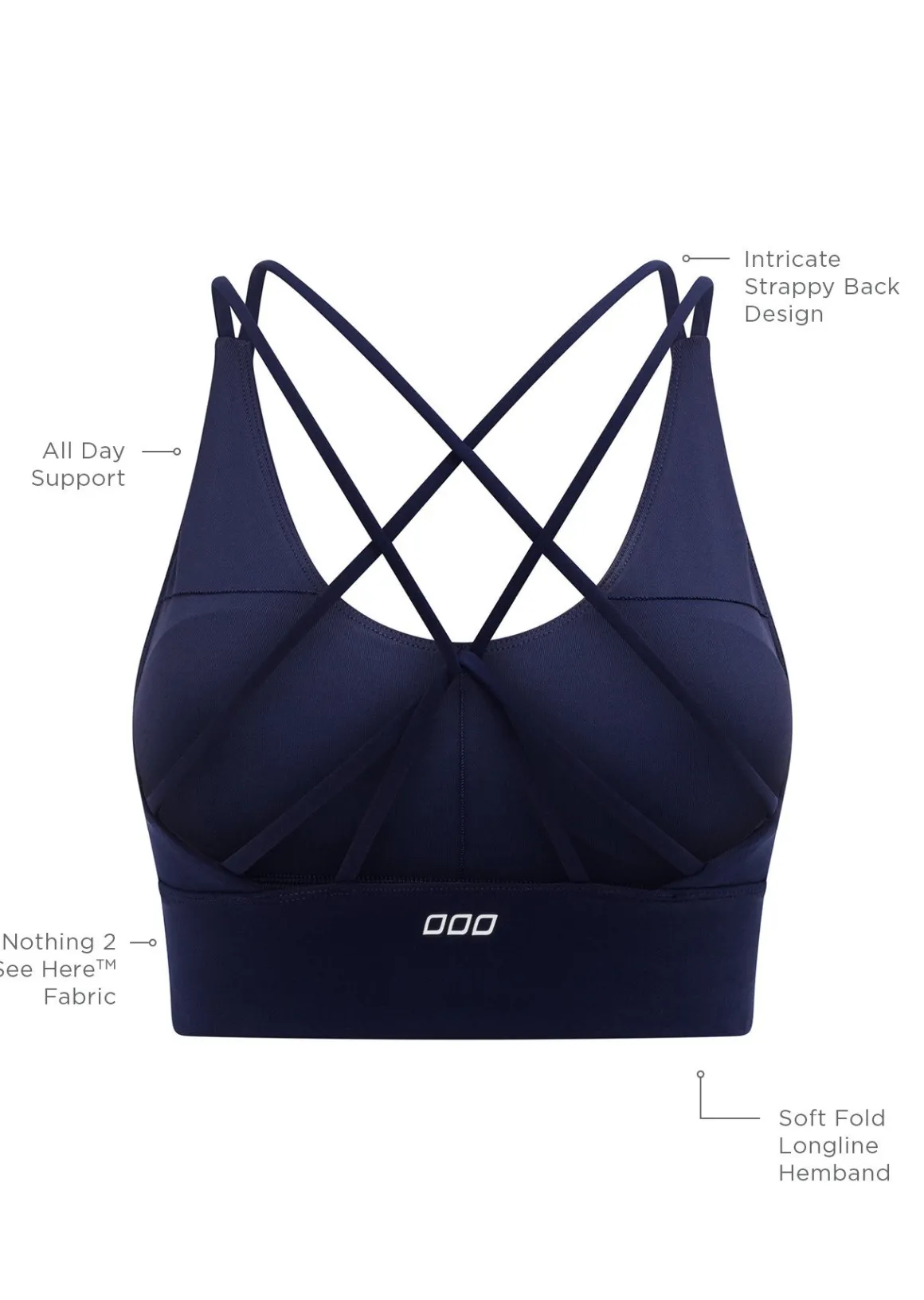 Lorna Jane Lotus Longline Sports Bra FrenchNavy New
