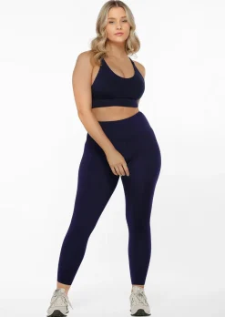 Lorna Jane Lotus Longline Sports Bra FrenchNavy New