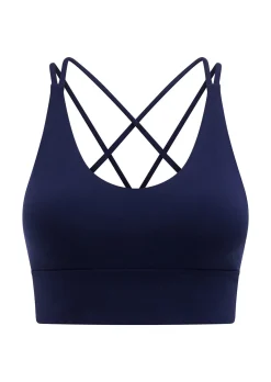 Lorna Jane Lotus Longline Sports Bra FrenchNavy New