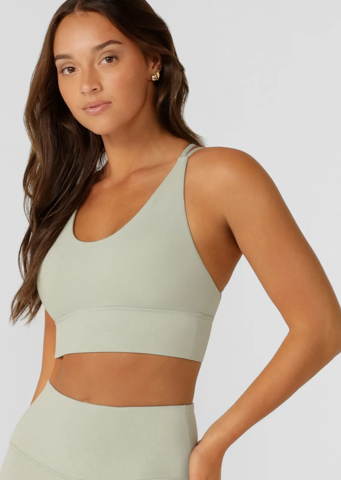 Lorna Jane Lotus Longline Sports Bra IcedMatcha New