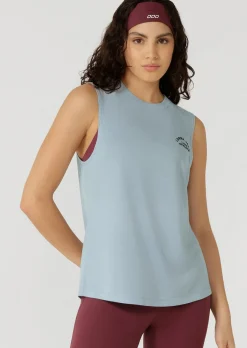 Lorna Jane Lotus Muscle Tank LightGlacierBlue New