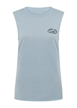 Lorna Jane Lotus Muscle Tank LightGlacierBlue New