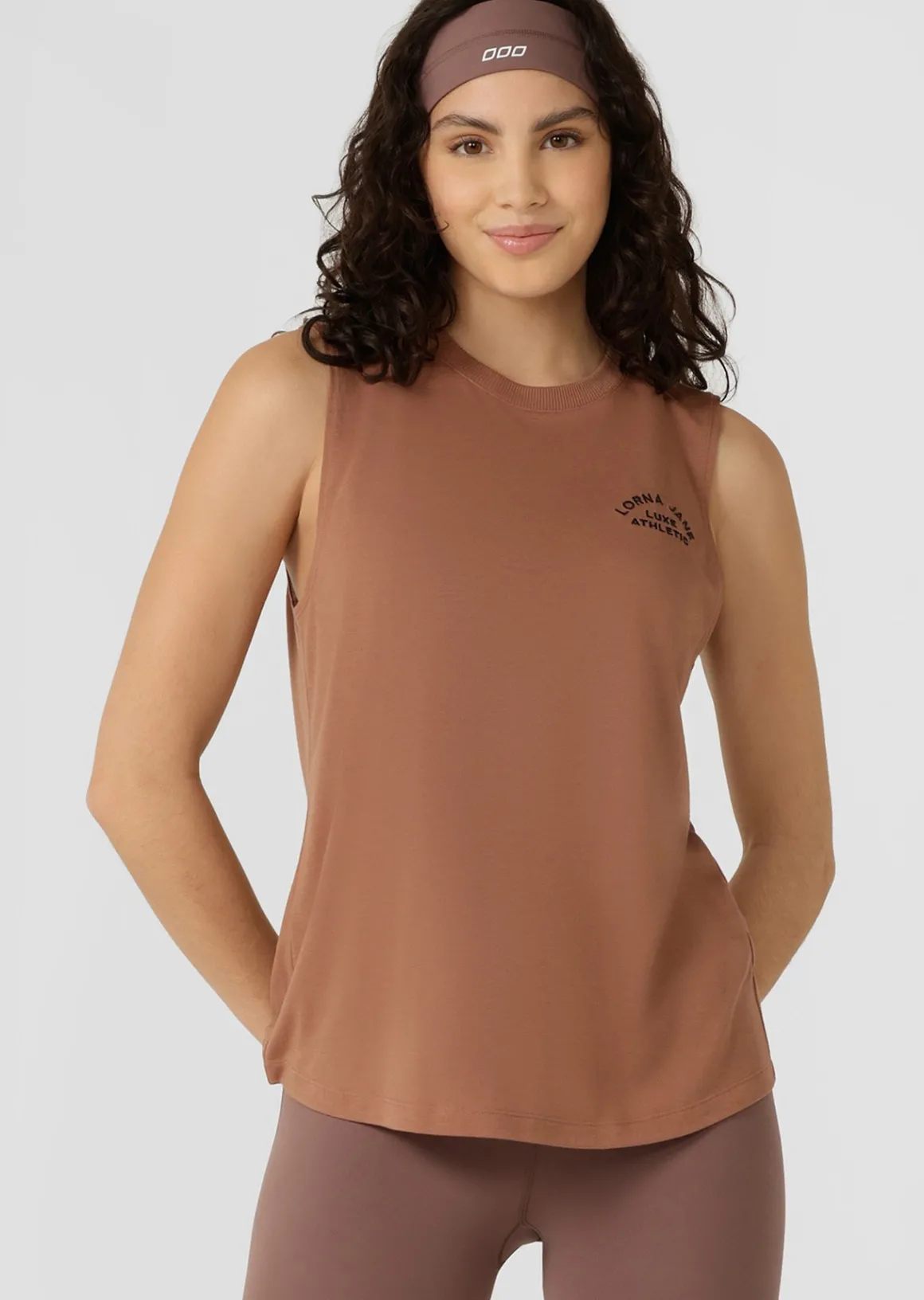 Lorna Jane Lotus Muscle Tank Clove Outlet