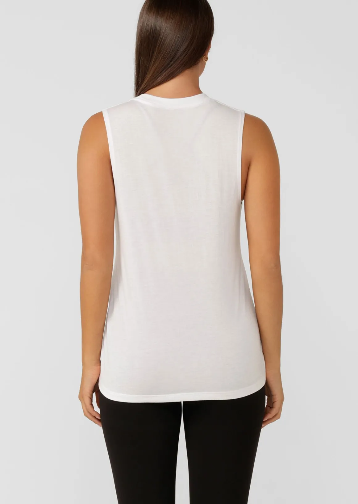 Lorna Jane Lotus Muscle Tank White Sale