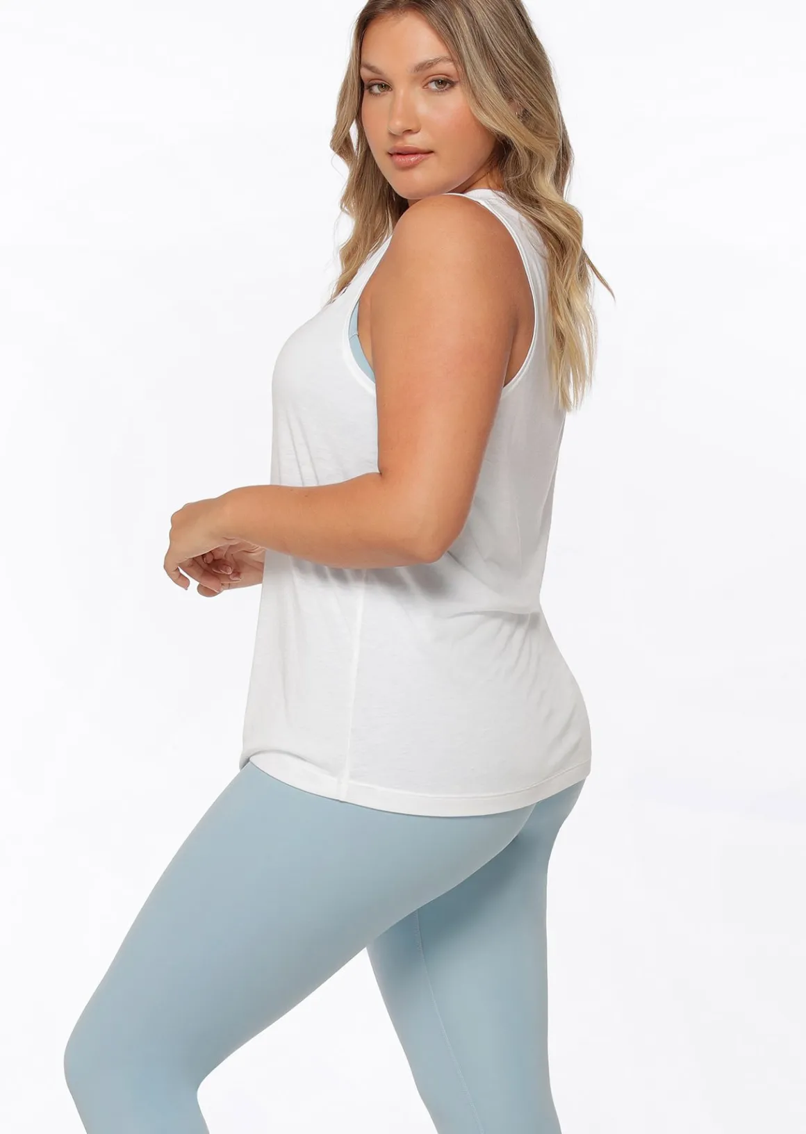 Lorna Jane Lotus Muscle Tank White Sale