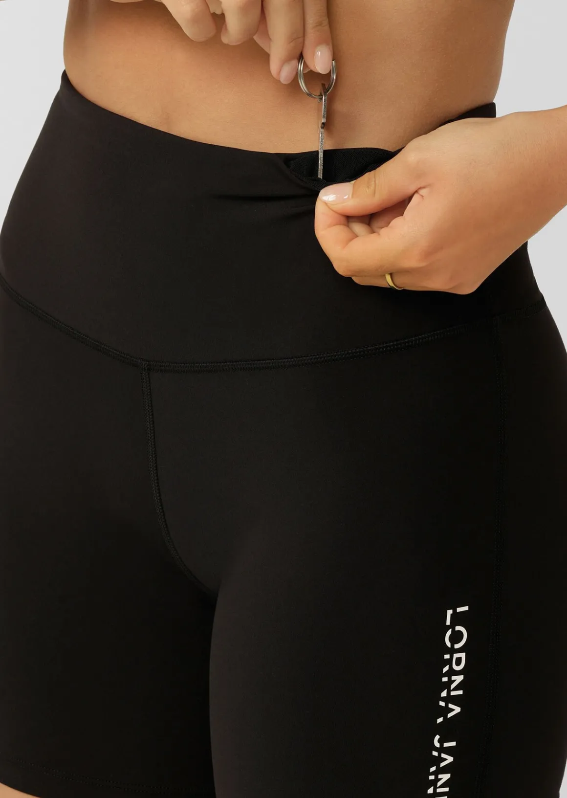 Lorna Jane Lotus No Chafe 12cm Bike Short Black