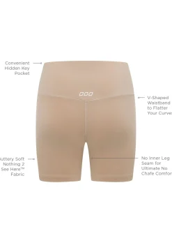 Lorna Jane Lotus No Chafe 16cm Bike Short DarkOffWhite Hot