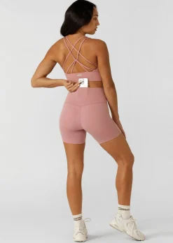 Lorna Jane Lotus No Chafe Phone Pocket 12cm Bike Shorts WildRose Sale