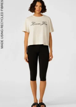 Lorna Jane Lotus No Chafe Phone Pocket 3/4 Leggings RecycledBlack Hot