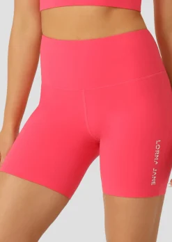 Lorna Jane Lotus No Chafe Phone Pocket 16cm Bike Shorts NeonRaspberry Outlet