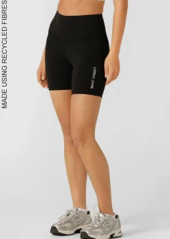 Lorna Jane Lotus No Chafe Phone Pocket 16cm Bike Shorts RecycledBlack Outlet