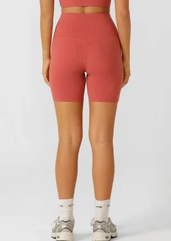 Lorna Jane Lotus No Chafe Phone Pocket 12cm Bike Shorts Earth Clearance