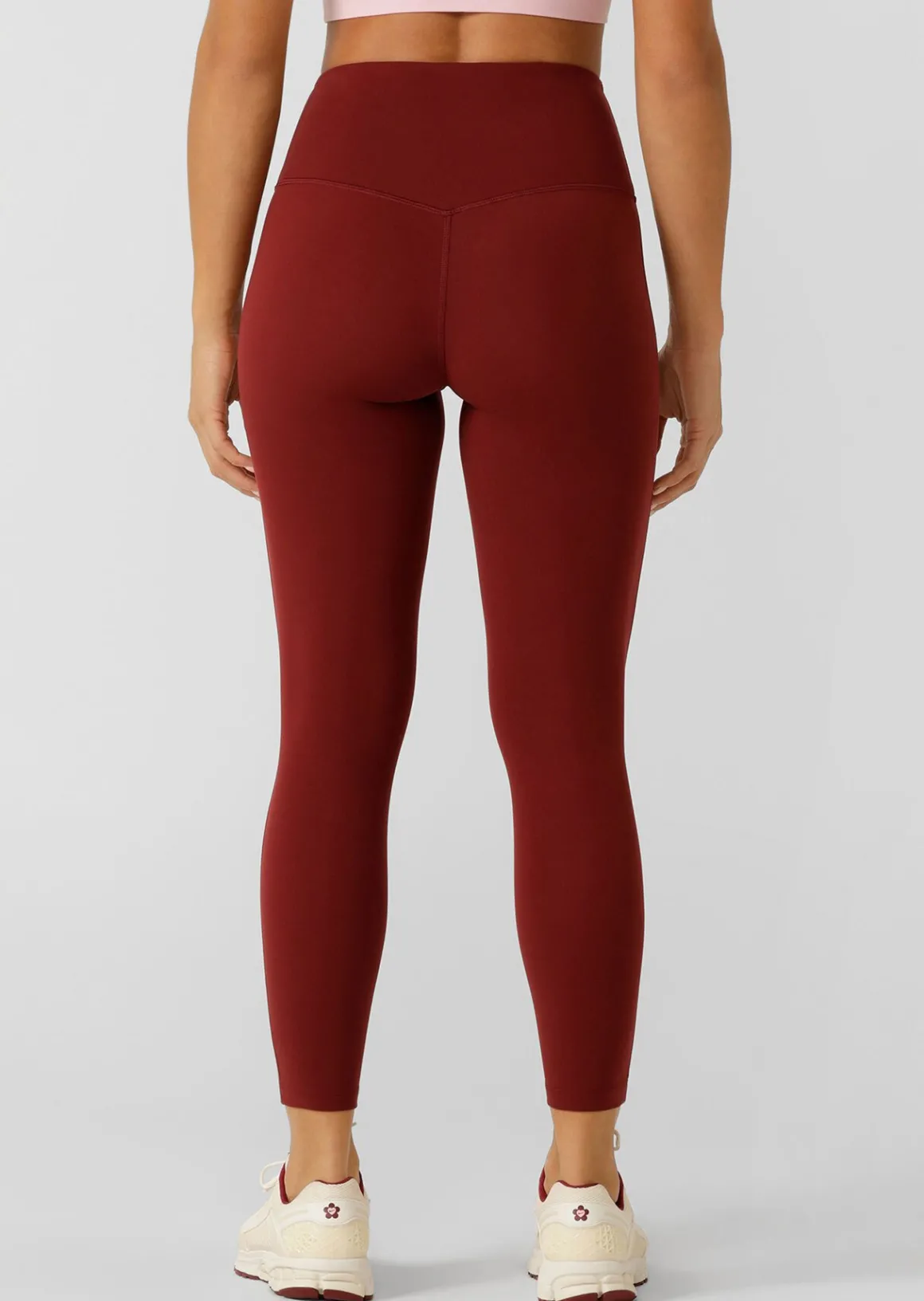 Lorna Jane Lotus No Chafe Phone Pocket Ankle Biter Leggings Merlot Sale