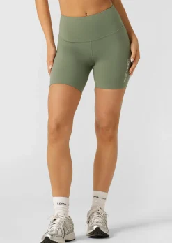 Lorna Jane Lotus No Chafe Phone Pocket 16cm Bike Shorts LightKhaki Sale