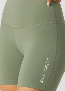 Lorna Jane Lotus No Chafe Phone Pocket 16cm Bike Shorts LightKhaki Sale