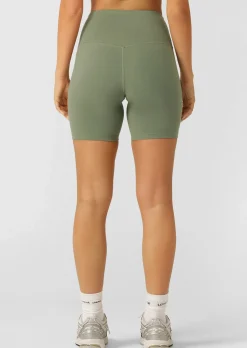 Lorna Jane Lotus No Chafe Phone Pocket 16cm Bike Shorts LightKhaki Sale