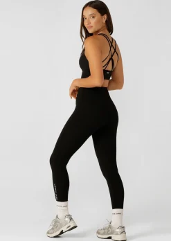 Lorna Jane Lotus Phone Pocket Ankle Biter Leggings RecycledBlack Sale