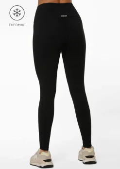 Lorna Jane Lotus Thermal No Chafe Full Length Leggings Black New