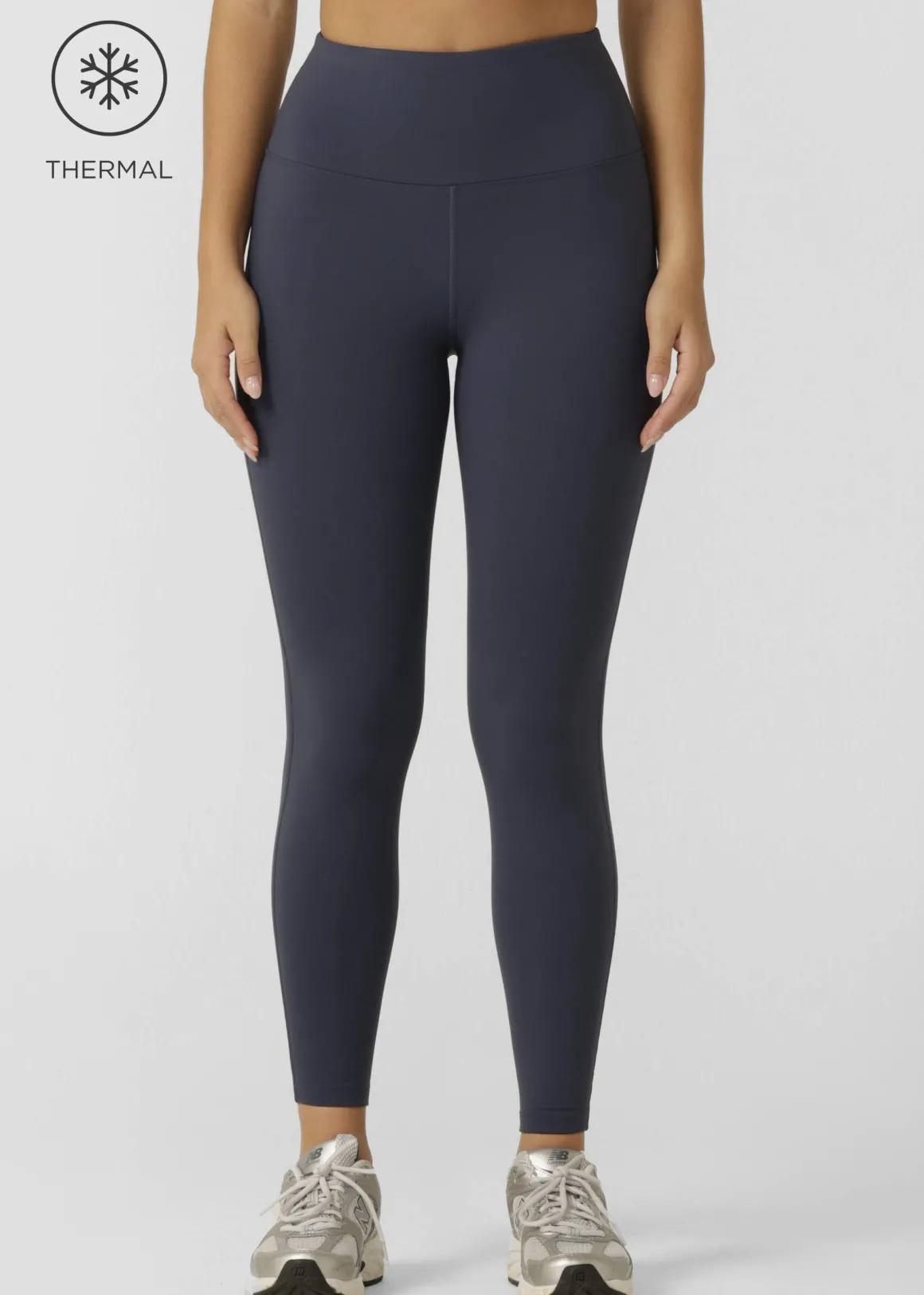 Lorna Jane Lotus Thermal No Chafe Full Length Leggings AshBlue New