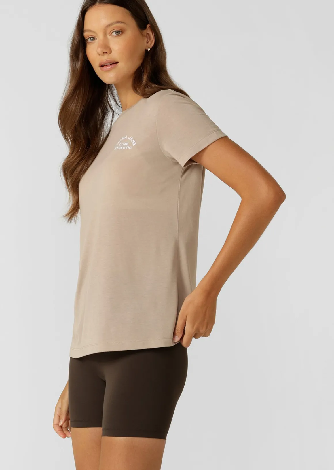 Lorna Jane Lotus T-Shirt Latte Hot