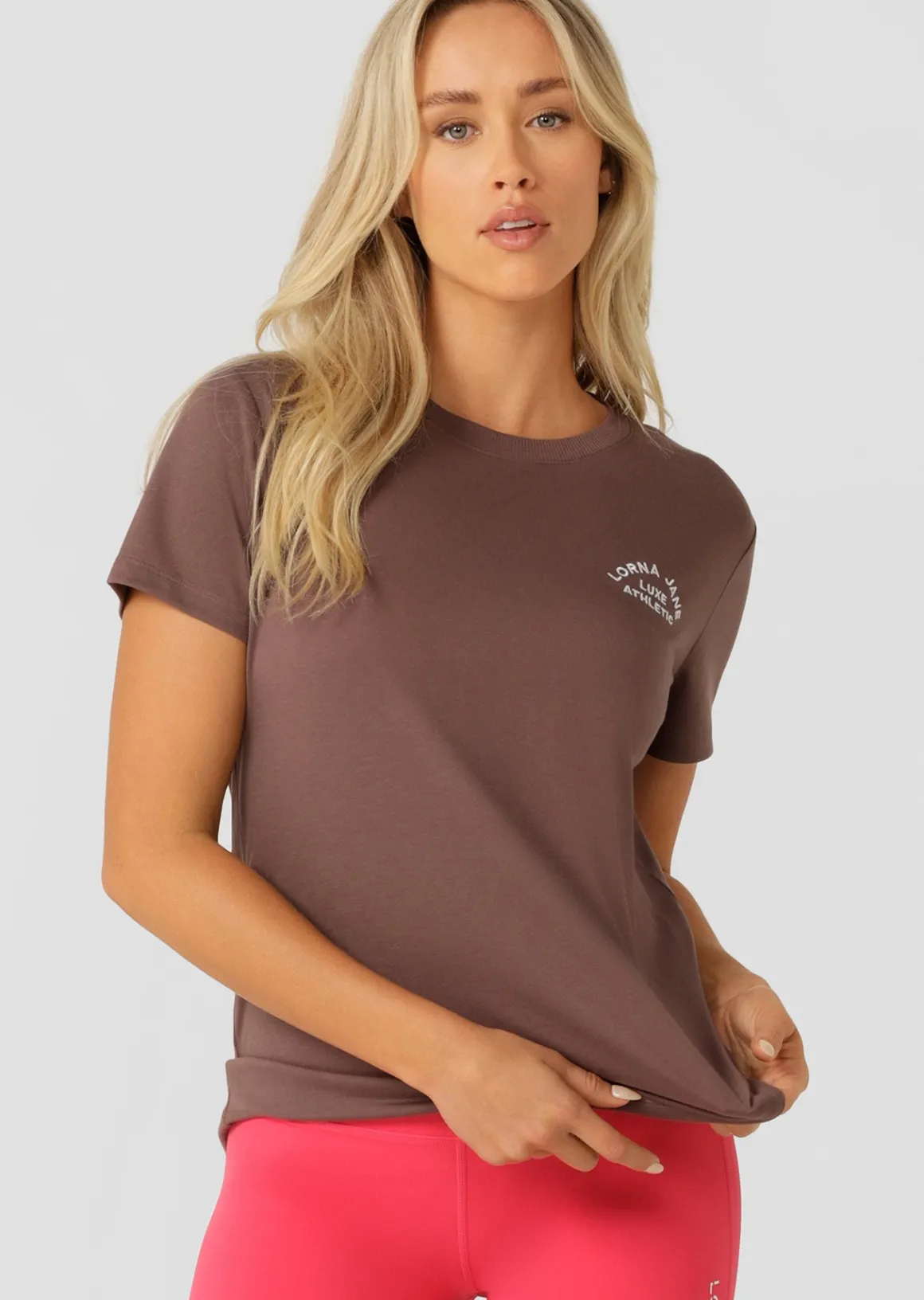 Lorna Jane Lotus T-Shirt Stone Outlet