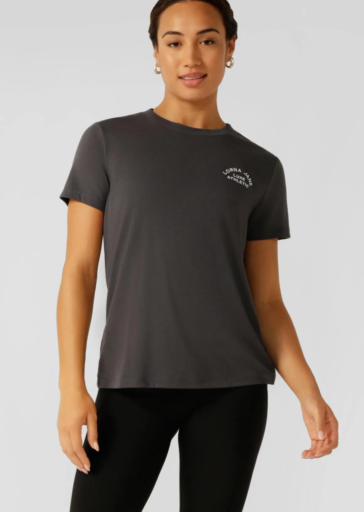 Lorna Jane Lotus T-Shirt Titanium Discount