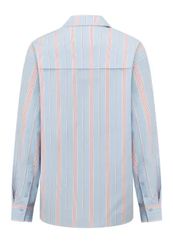 Lorna Jane Love Lounge Stripe Shirt BlueMultiStripe