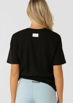 Lorna Jane Move Cutaway Convertible T-Shirt Black Sale