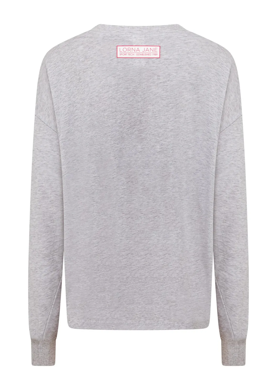 Lorna Jane Never Give Up Long Sleeve Relaxed Tee LightGreyMarl