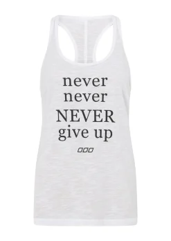 Lorna Jane Never Give Up Slouchy Gym Tank White Best