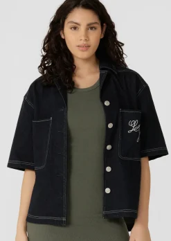 Lorna Jane Off Duty Denim Overshirt FrenchNavy Sale