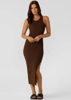 Lorna Jane On The Move Maxi Dress Espresso Hot