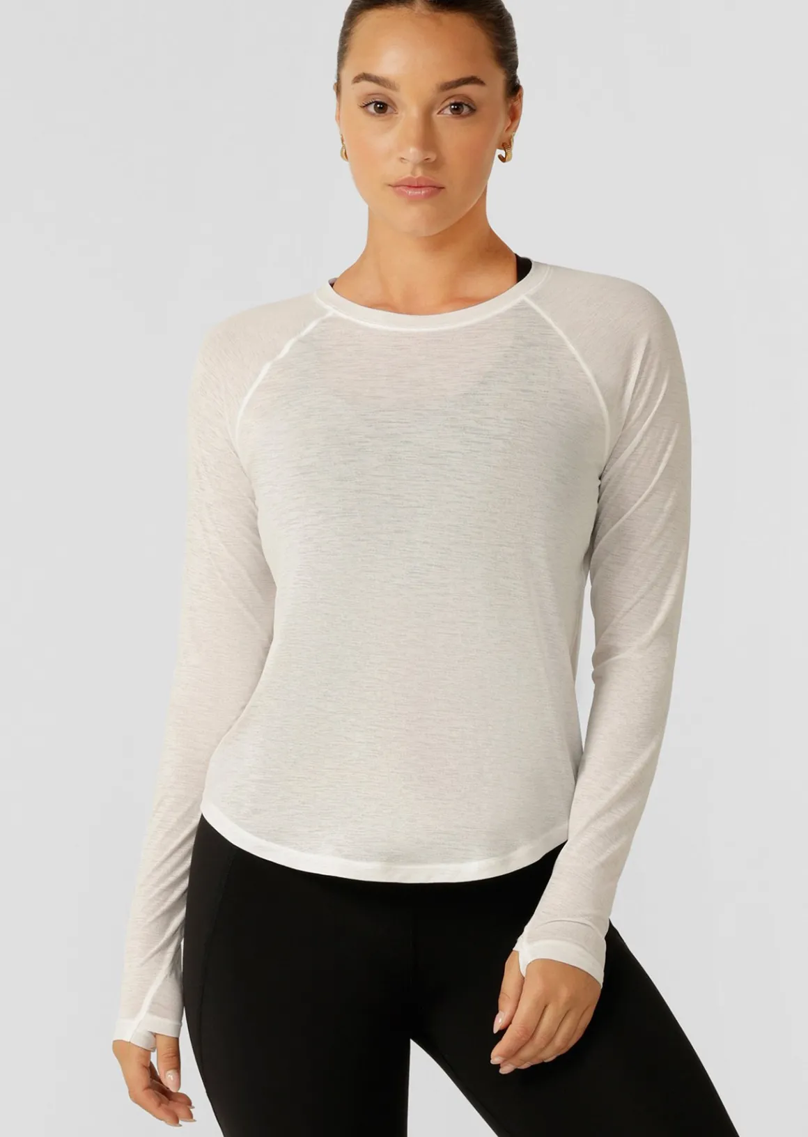 Lorna Jane On The Run Long Sleeve Top Porcelain Hot