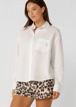 Lorna Jane One-and-Go Button Up Shirt White Clearance
