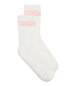 Lorna Jane Pilates Crew Sock Porcelain/DarkDustyPink New