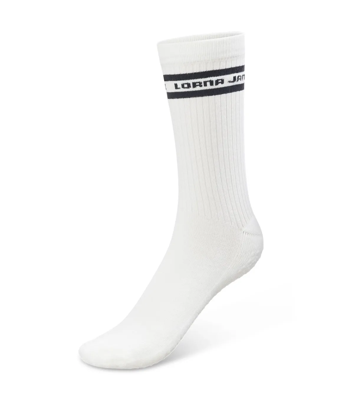 Lorna Jane Pilates Crew Sock Porcelain/Black Clearance