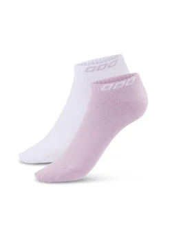 Lorna Jane 2PK Iconic Socks PaleOrchidLilac&White New