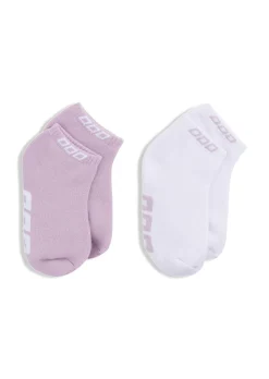 Lorna Jane 2PK Iconic Socks PaleOrchidLilac&White New